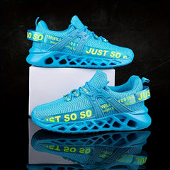Men's Breathable Running Shoes Shock Absorption Lace Up Sneakers