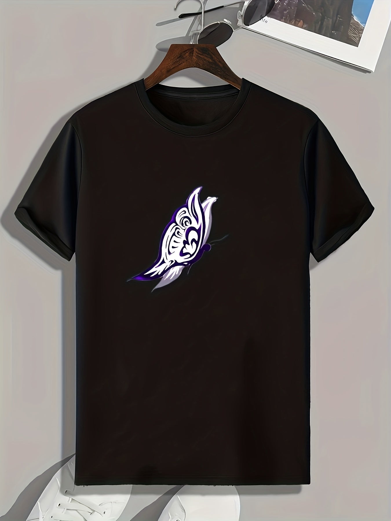 Butterfly Pattern Print Men's Sports T-shirt Graphic Tee