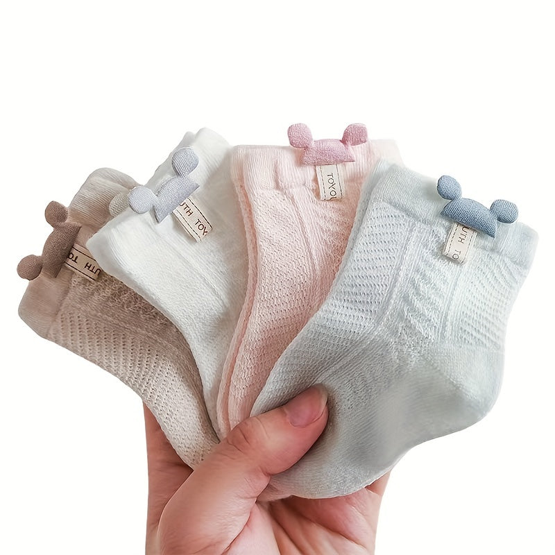 5Pairs Baby Boys Kids Mesh Breathable Ankle Socks for Spring & Summer
