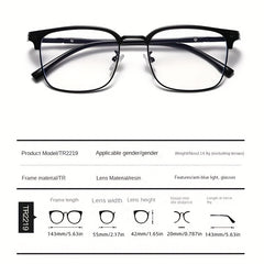 Semi Rimless Men's Glasses Protective Glasses For Reading Office Games
