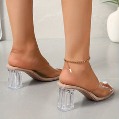 Crocodile Pattern Block Heels Square Toe Dress Pumps