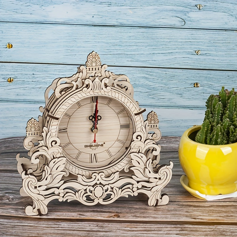 Wooden Clock 3D Puzzle Model Handcrafted Puzzle Toy Gift