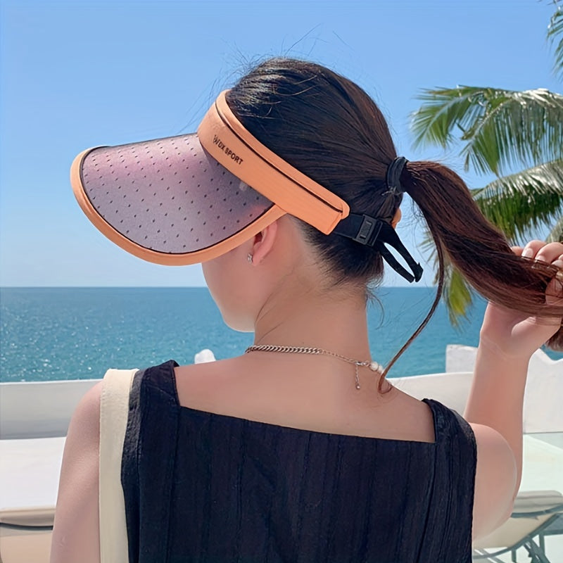 Photochromic Visor Hat UV Protection Breathable Ponytail Sun Hat