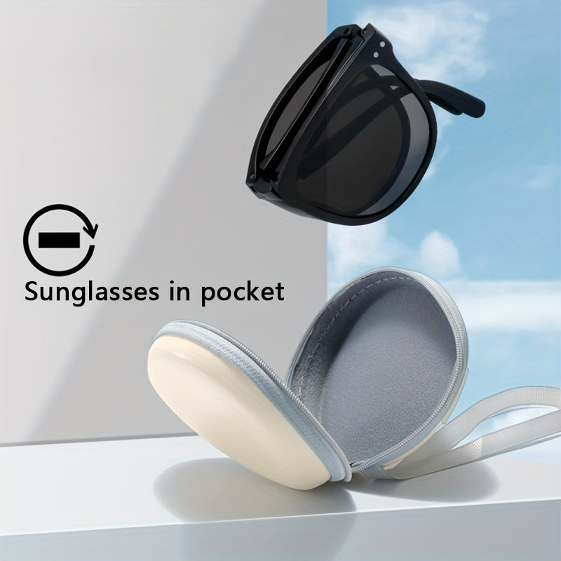 Foldable Square Frame Sunglasses Portable Outdoor Glasses UV400