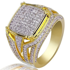 Men's Punk Rhinestone Hip Hop CZ Ring