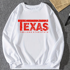 Texas Print Sweatshirt Men's Casual Pullover Sweatshirt For Spring Fall