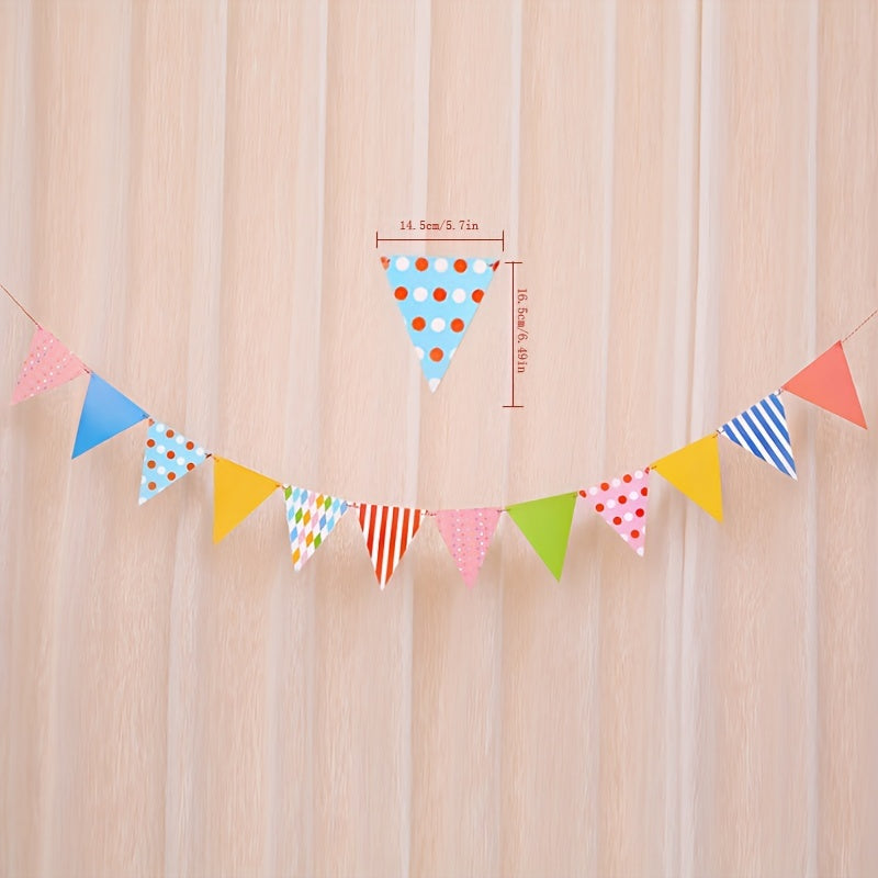 Party Decoration Pull Flag Triangle Flag Paper Pennant Bunting