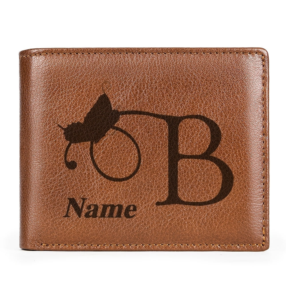 Custom Name Cowhide Wallet - Laser Engraved - Unique Gift