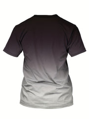 Men's Letter Print Sports T shirt Casual Stretch Tee