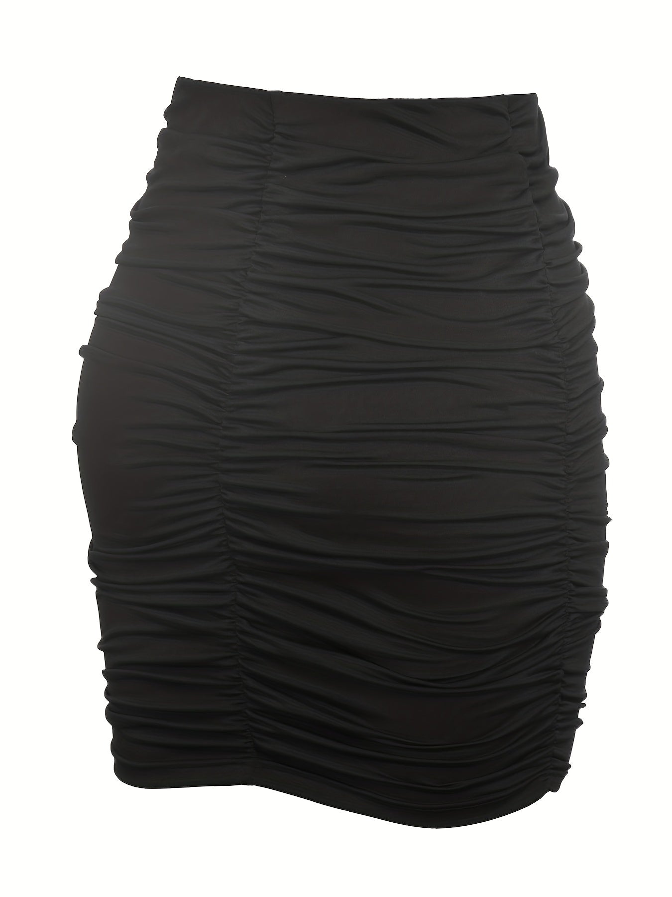 Solid Slim Ruched Mini Skirt Casual Every Skirt