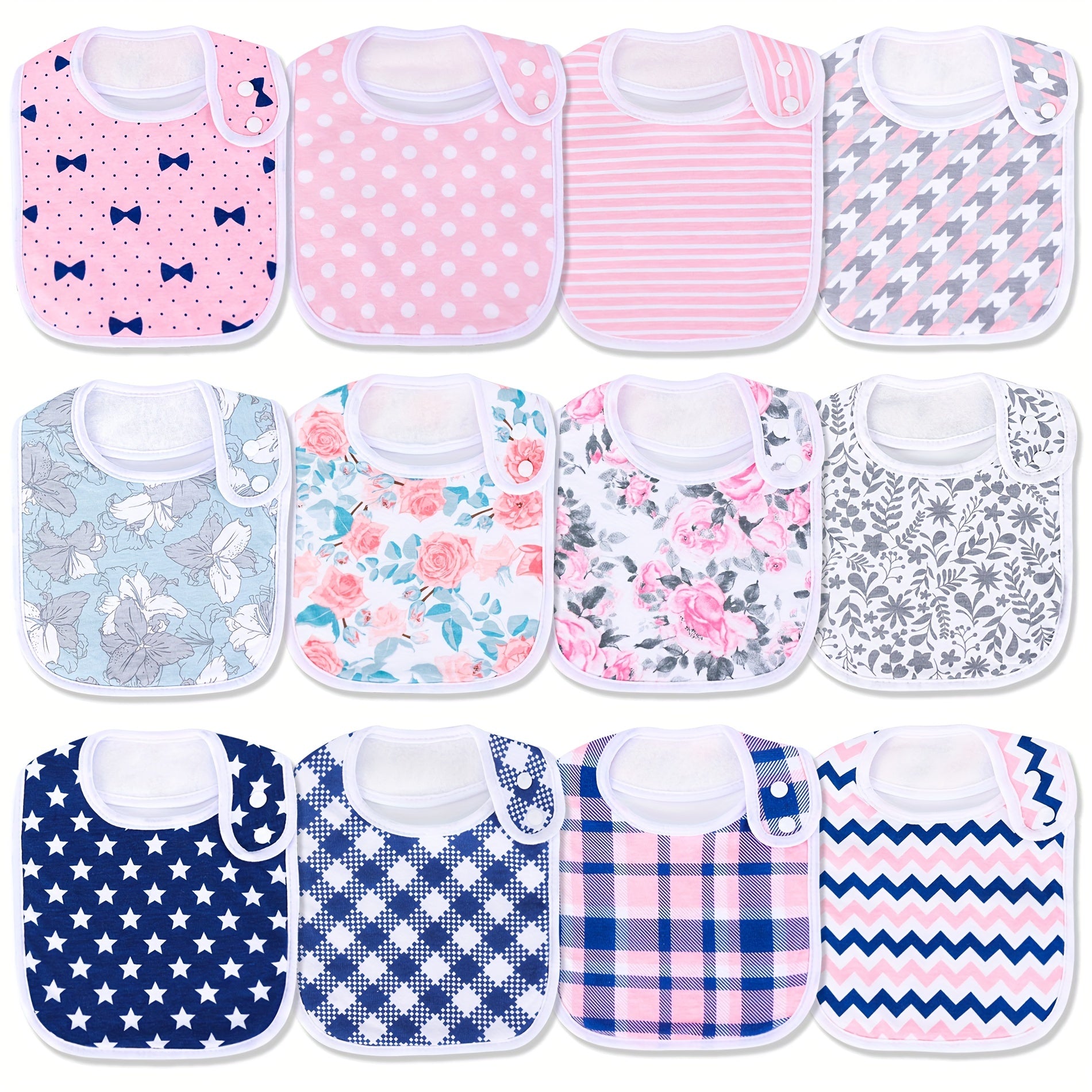 4 Pcs Baby Bandana Drool Bibs Set 100% Organic Cotton for Girls Newborn