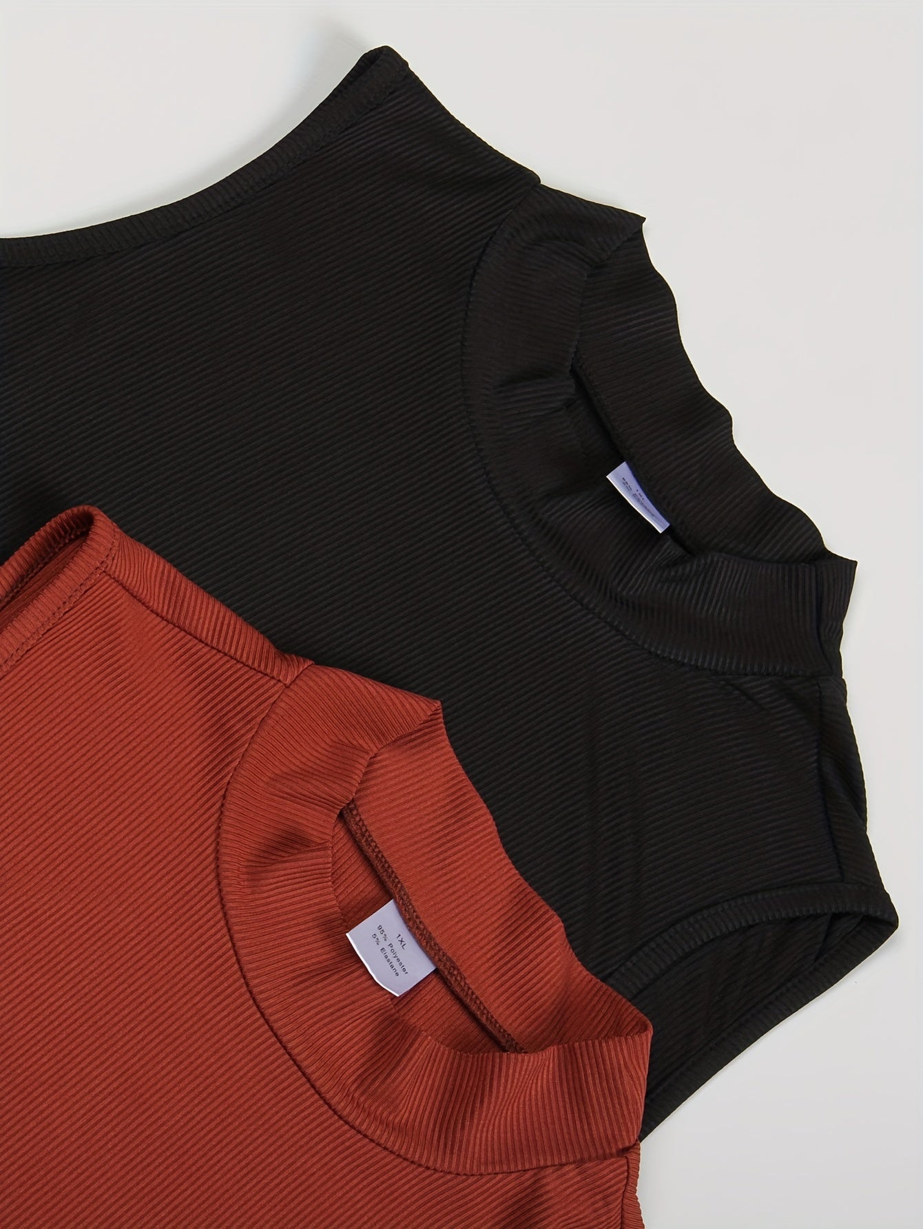 3-Pack Plus Size Mock Neck Ribbed Tank Top Set