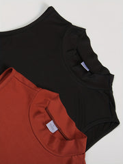 3-Pack Plus Size Mock Neck Ribbed Tank Top Set