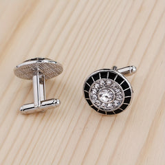 Men's French Alloy Artificial Diamond Cufflinks Business Accessories