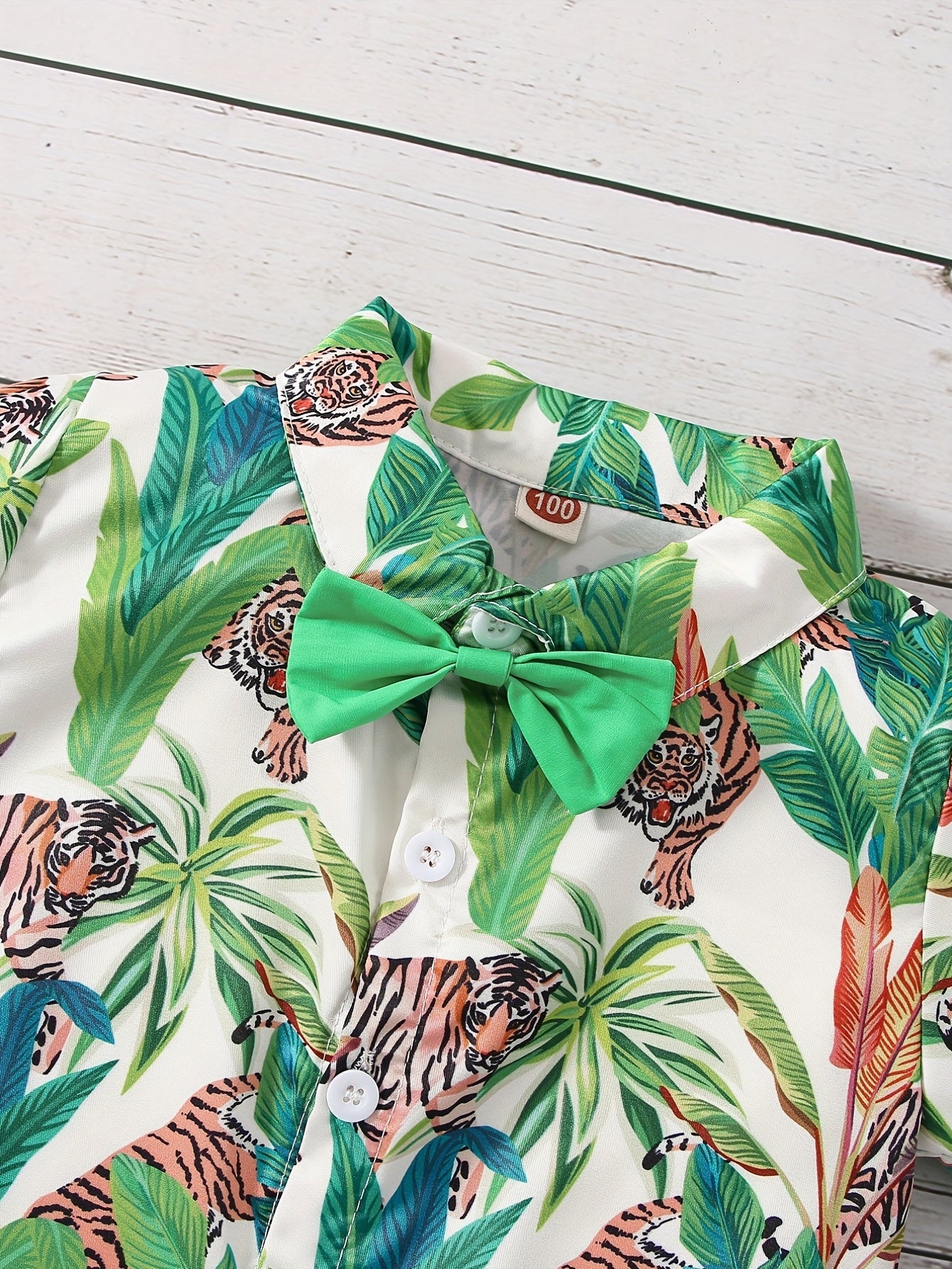 Boys Trees And Animals Shirt & Shorts Set for Summer Beach Vacation
