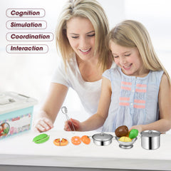 Kids' Kitchen Play Set Dino Apron & Pretend Food Educational Role Play