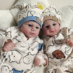 19" Silicone Vinyl Cloth Body Twins Boy Reborn Doll Birthday Gift