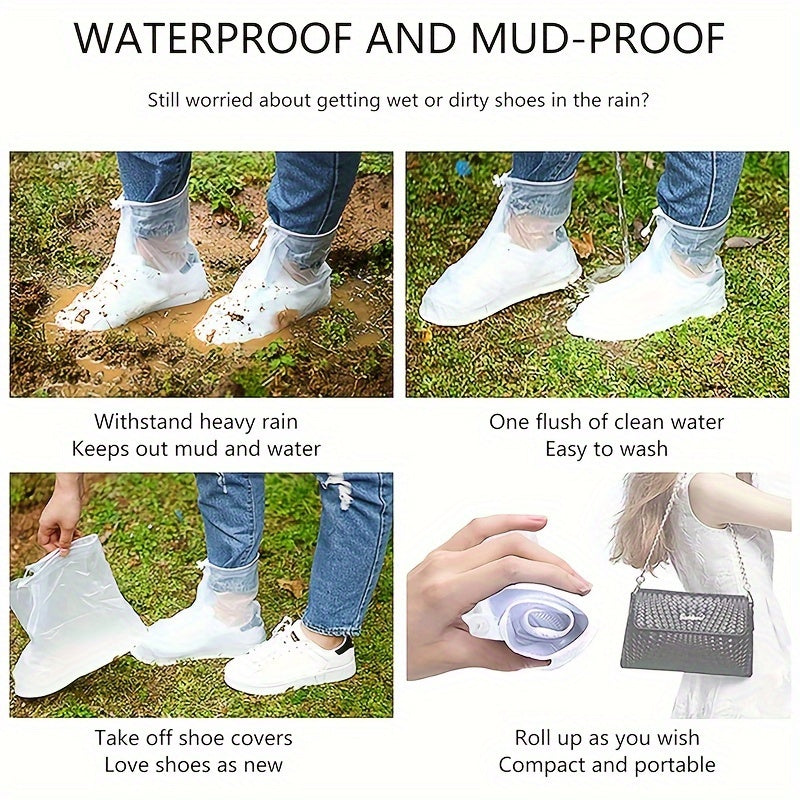 Waterproof Shoe Covers PVC Rubber Sole Reusable Shoe Cover Non slip