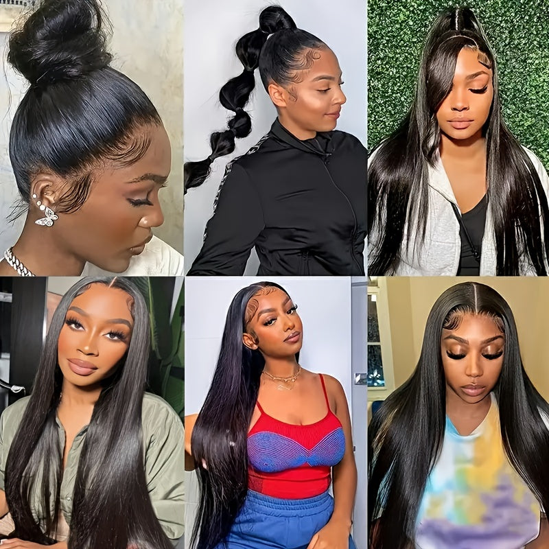 Brazilian Straight 360 Full Lace Frontal Human Hair Wig Pre Plucked Transparent