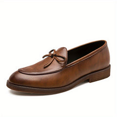 Men's Bowknot Loafer Shoes Non slip Slip On Shoes