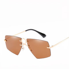 Personality Sunglasses Anti UV Frameless Concave Shaped Glasses