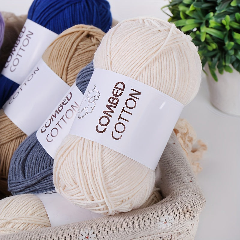 Soft Combed Cotton Wool Yarn for Crocheting & Knitting 40g