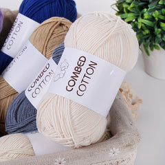 Soft Combed Cotton Wool Yarn for Crocheting & Knitting 40g