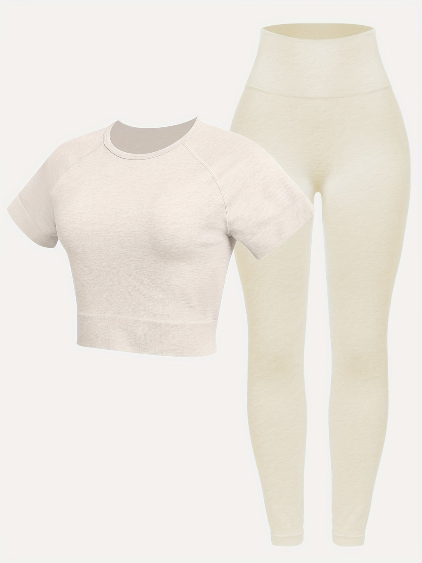 Seamless Sports Wear Set: T shirt & Leggings - Moisture wicking & Breathable