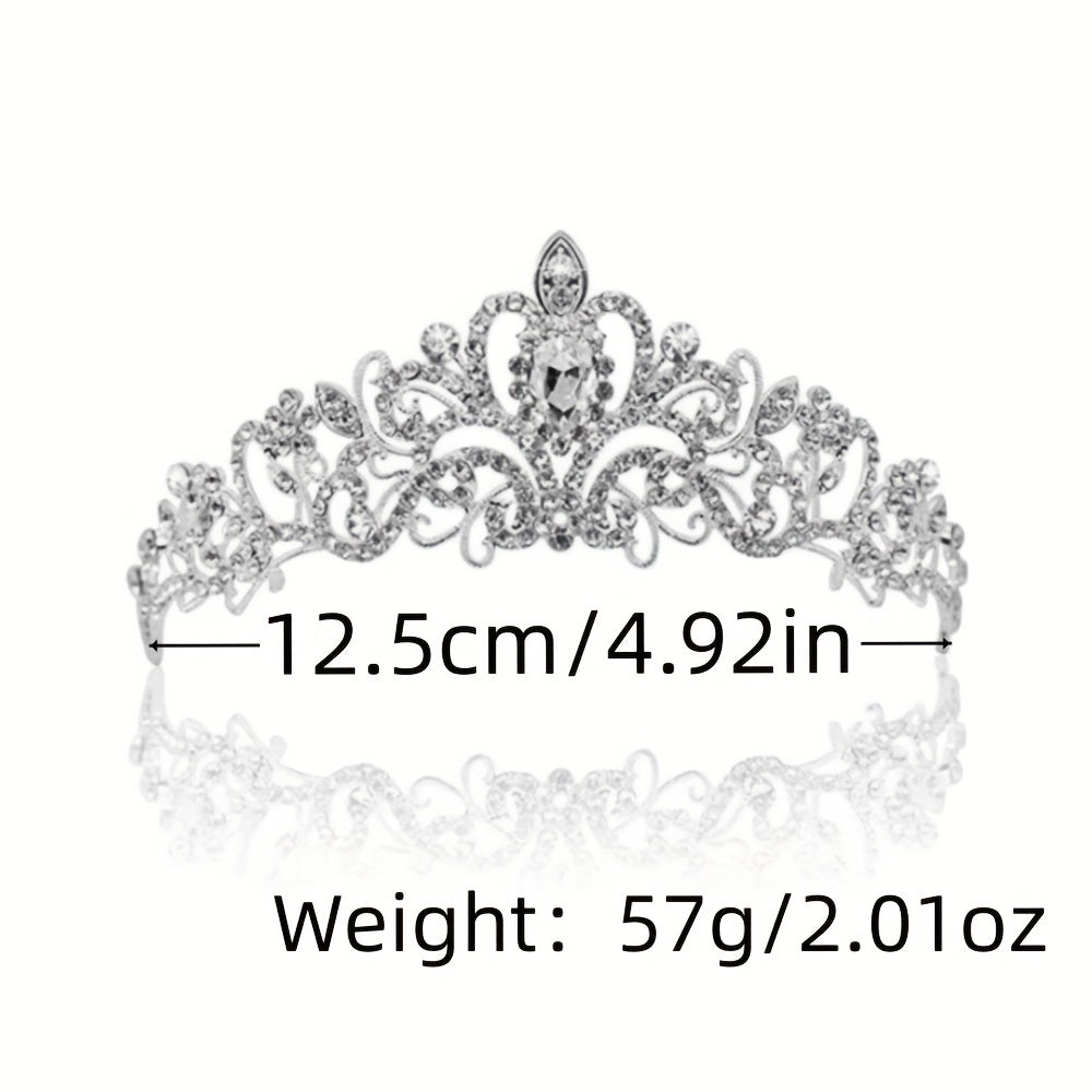 Bridal Crystal Headband Tiara With Comb For Women Rhinestone Hairband