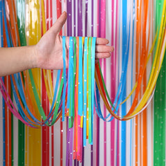 Macaron Rainbow Star Rain Silk Curtain Background Decoration