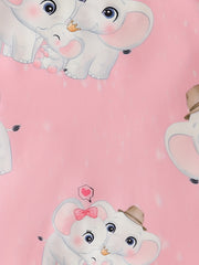 Baby Girls Elephant Graphic Print Short Sleeve Romper Jumpsuit Clothes