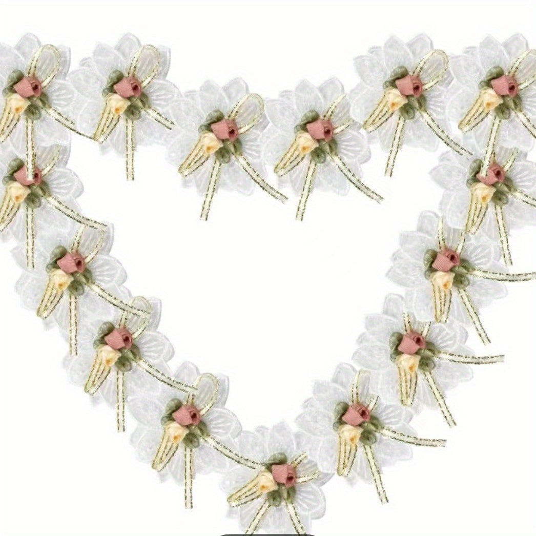 10pcs Lace Fabric Flower Butterfly Craft Decoration Sewing Supplies DIY