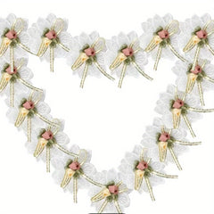 10pcs Lace Fabric Flower Butterfly Craft Decoration Sewing Supplies DIY