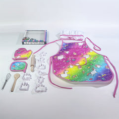 15pcs Kids Chef Set Apron Gloves Hat Pink Accessories Baking Tools