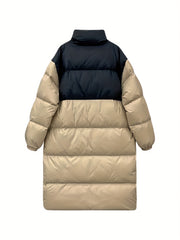 Long Puffer Jacket Women Winter Outdoor Warm Over-The-Knee Coat