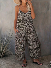 Tie Dye Wide Leg Jumpsuit Sleeveless Casual Loose Jumpsuit