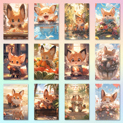 54pcs Fox Animal Stickers Pack For Kids Laptop Luggage Notebook Bike Decoration