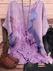 Tie Dye Short Sleeve Round Neck Tee