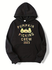 Halloween Pumpkin Skeleton Print Boys Hoodie