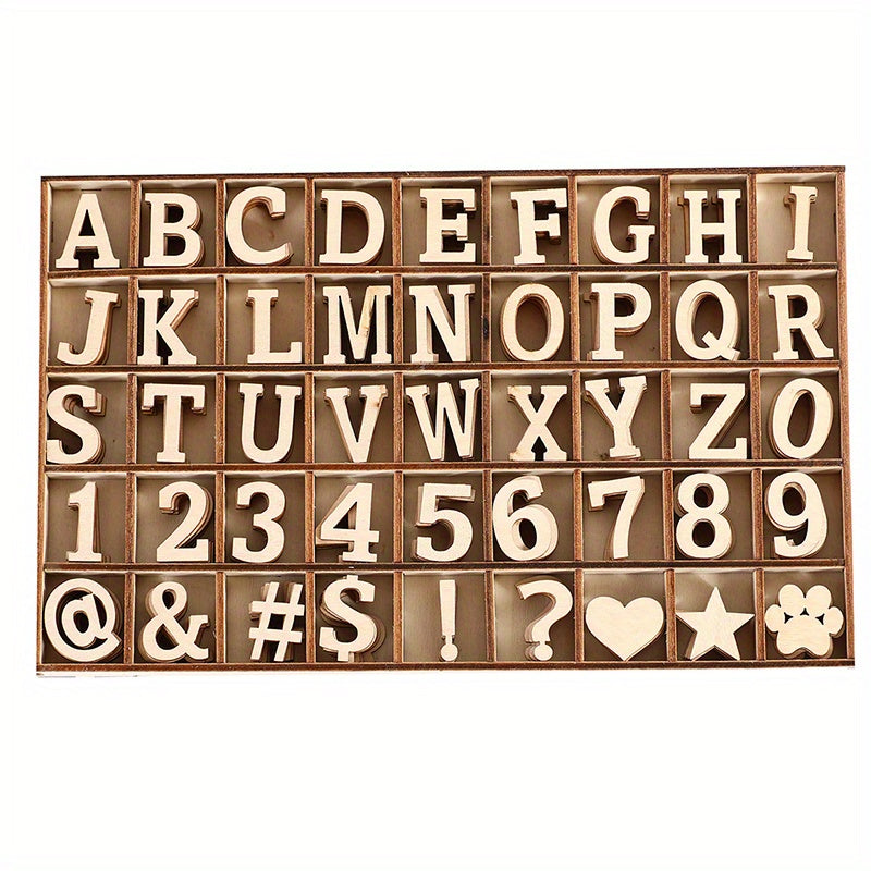 270 Pieces Wooden Alphabet Letters and Numbers with Symbols in Storage Tray