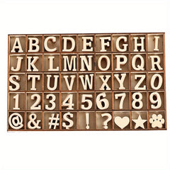 270 Pieces Wooden Alphabet Letters and Numbers with Symbols in Storage Tray