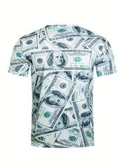Men's Money Graphic 3D Print T shirt Active Shorts Set