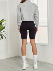 Zip Front Jacket Casual Turtleneck Crop Jacket