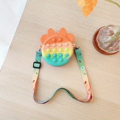 Cartoon Rainbow Crossbody Bag with Colorful Straps