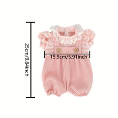Pink Lace Trimmed Doll Clothes for 17" Dolls with Jumpsuit