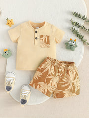 2pcs Baby Boy's Casual T shirt & Shorts Set Kid's Tee Top Outfit