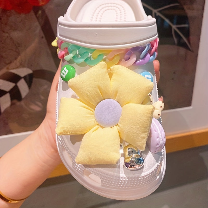 Shoe Accessories Chain Jelly Big Flower DIY Decoration