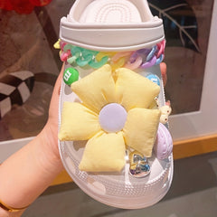 Shoe Accessories Chain Jelly Big Flower DIY Decoration