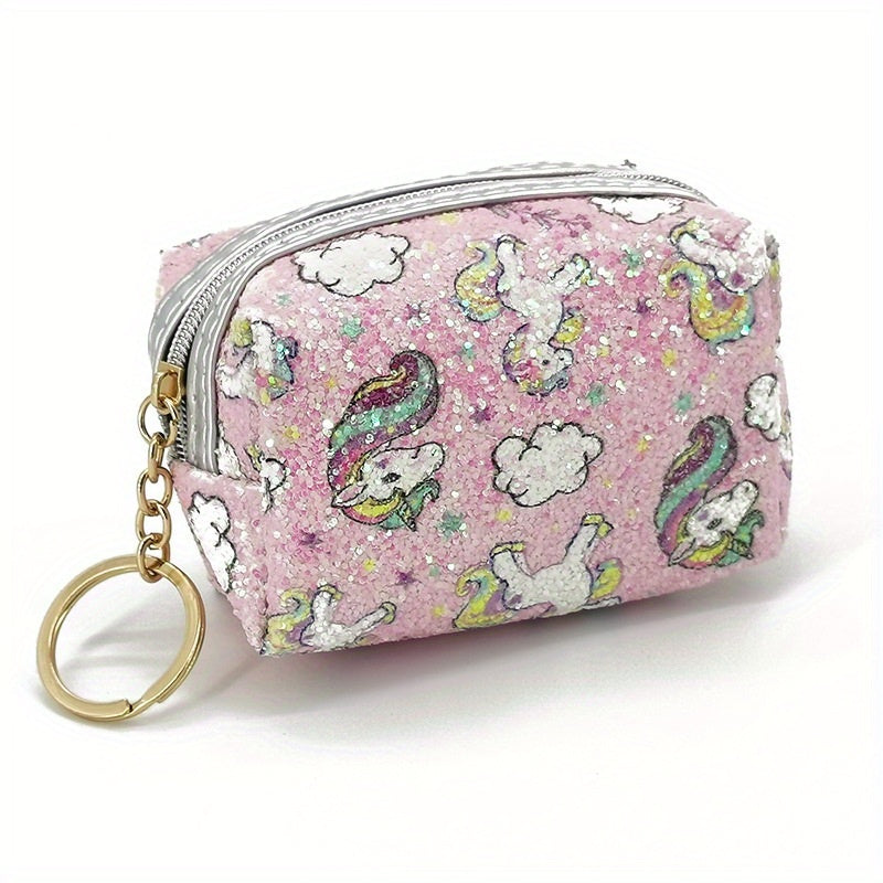 Glitter Unicorn Wallet Mini Lipstick Makeup Pouch