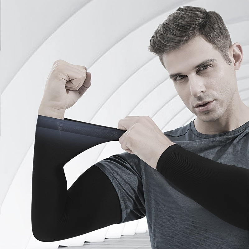 Men's Breathable Ice Silk Arm Sleeves Sun Protection Outdoor Sports